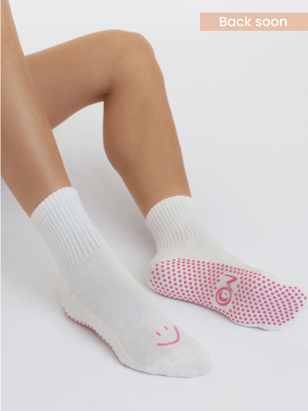 Neslystančios Regular tipo pilateso kojinės - Pink Smile
