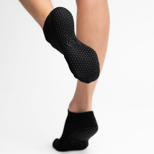 Deep Black Pilates grip socks by Move Omens