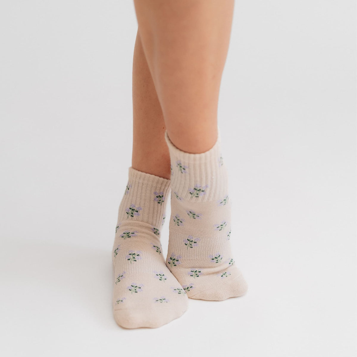 Floral Whisper Pilates grip socks by Move Omens