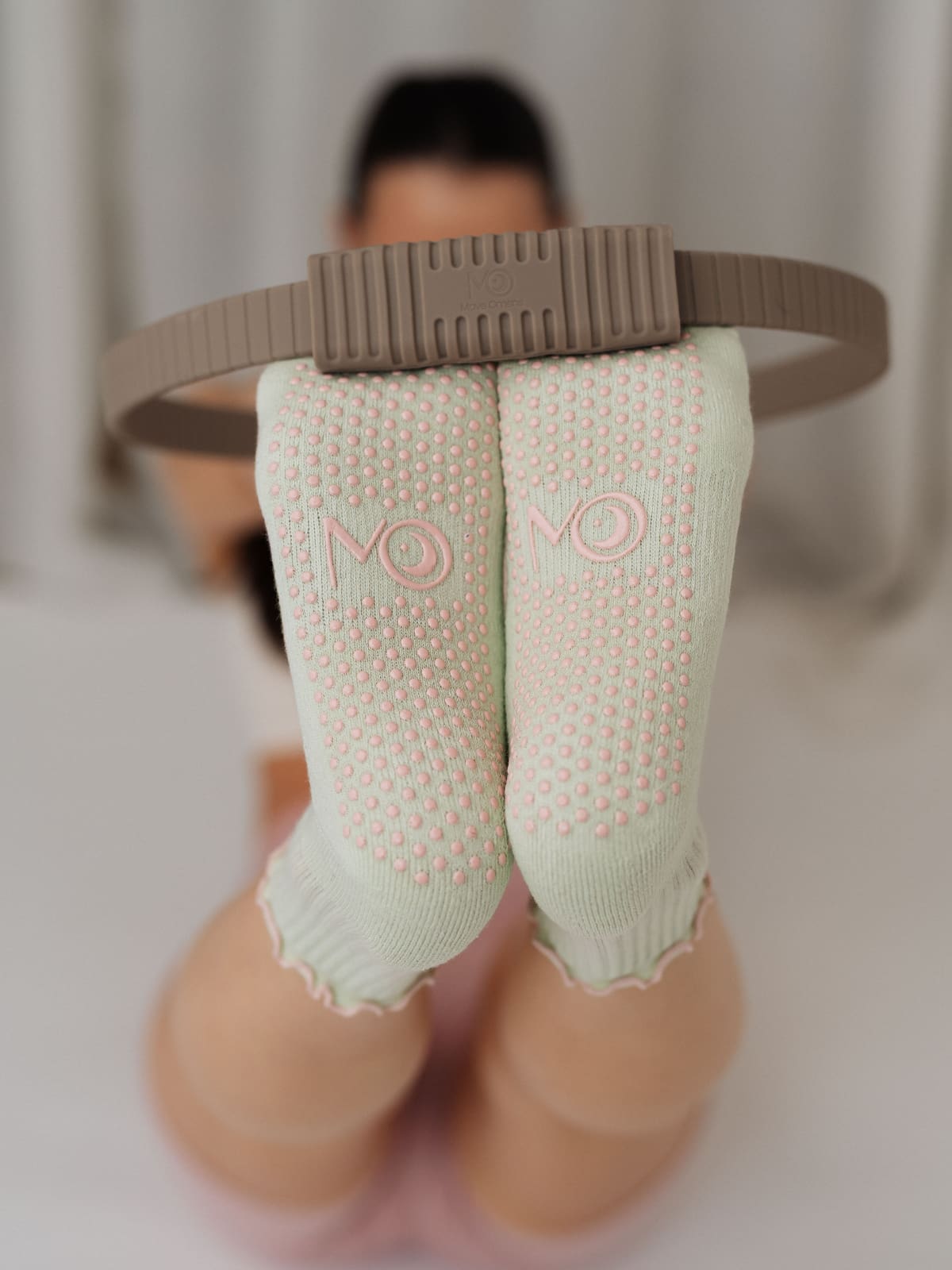 Women's grip socks for Pilates and yoga –  trending mint color