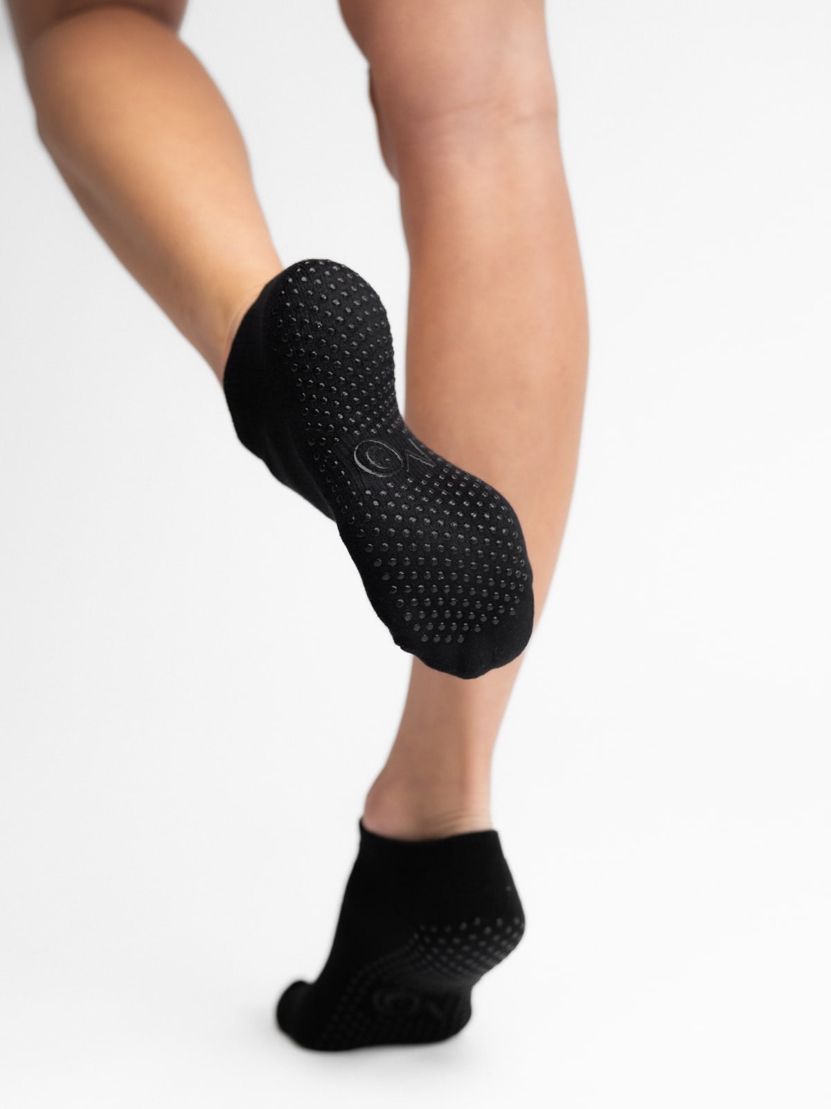 Grip socks for Pilates and yoga – deep black color
